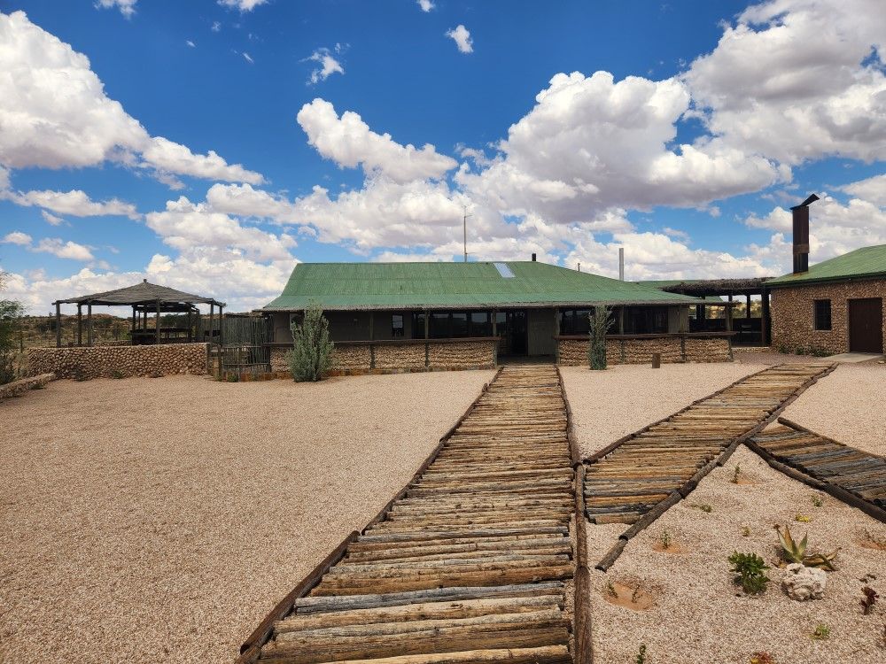 The farmyard and the track in — Dreghorn Kalahari Game Farm