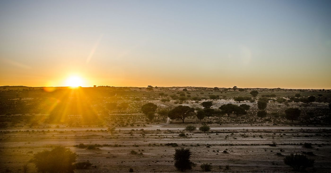 Sunset over the veld — Kgalagadi Lifestyle Lodge