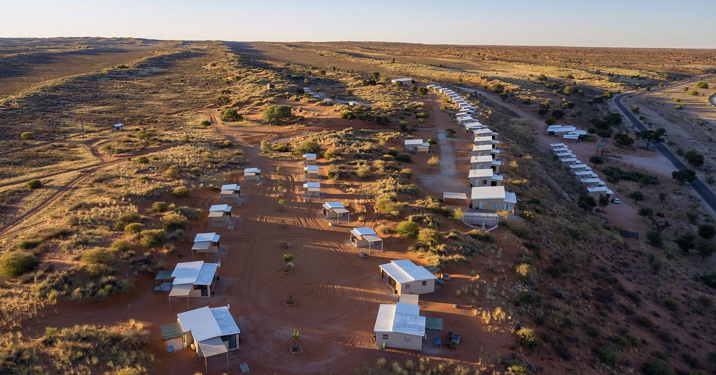 The camp from the air — Kgalagadi Lifestyle Lodge