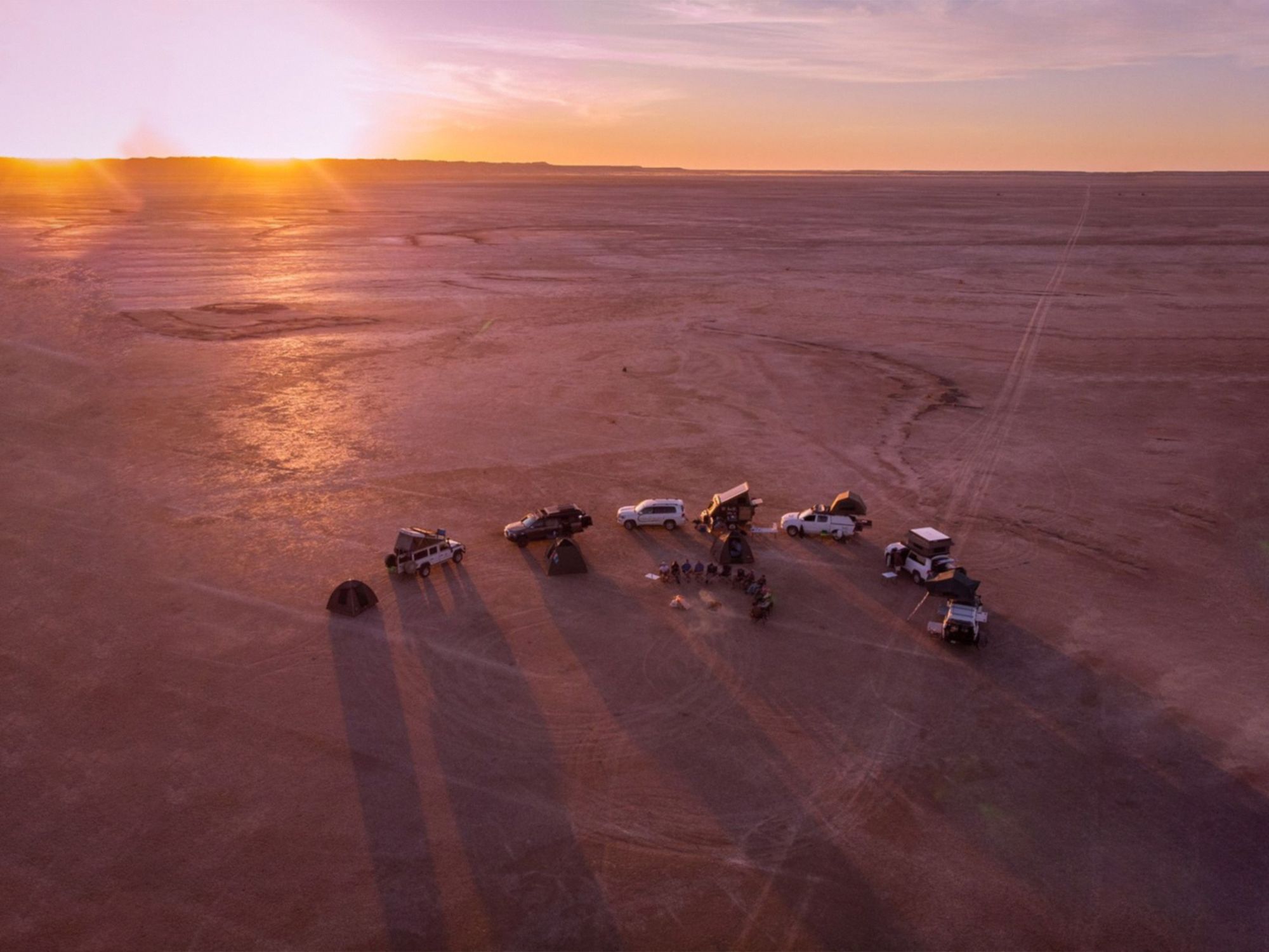 The salt pan at sunset — Koppieskraal Camel Farm