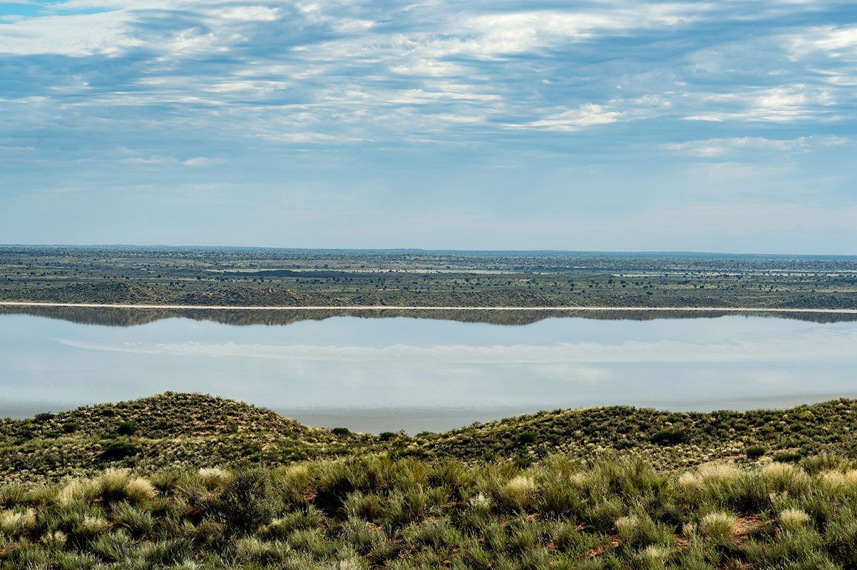 The pan from the dune — Zoutpanputs Game Lodge
