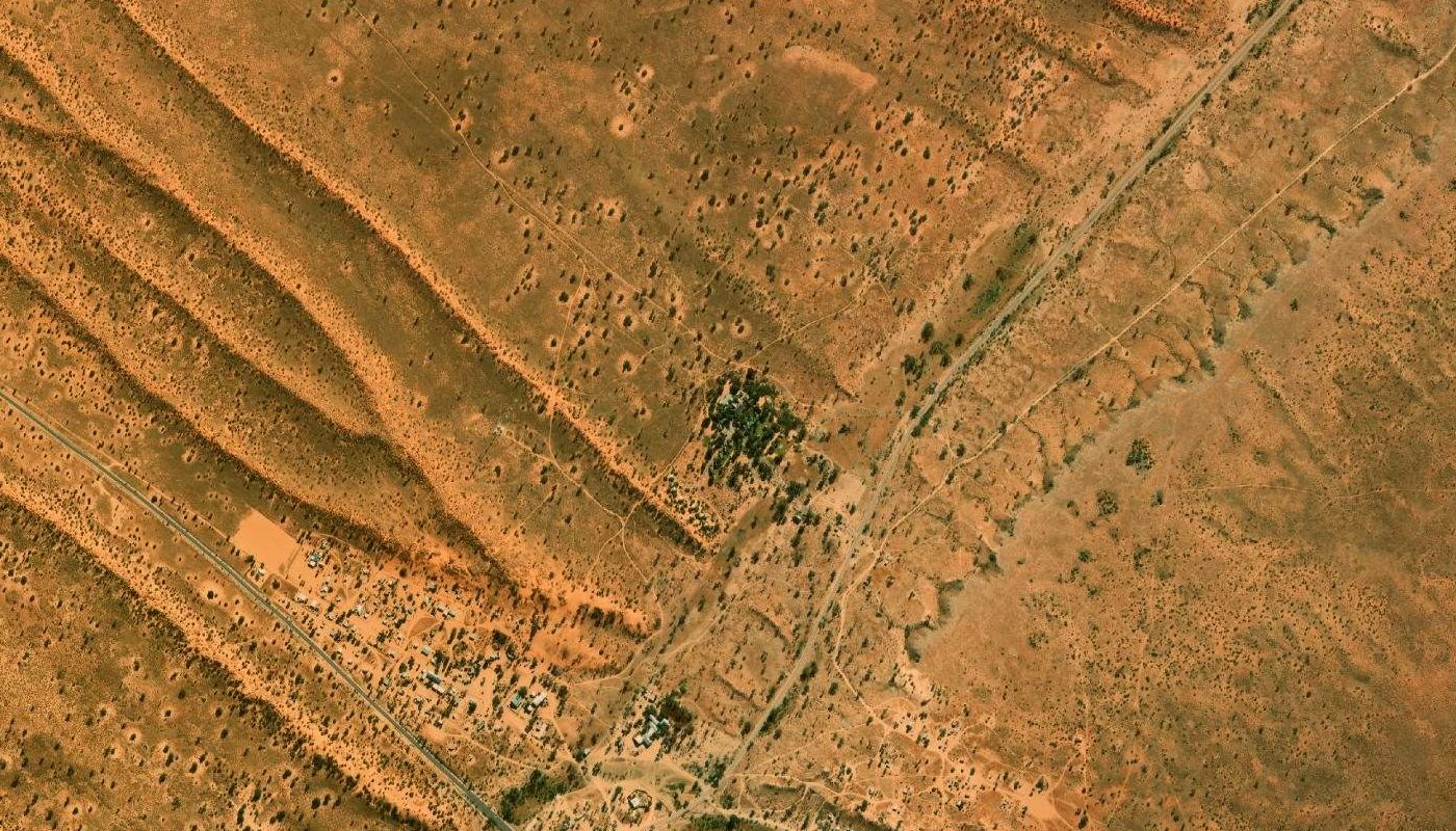 Satellite view of the ground at Molopo Kalahari Lodge