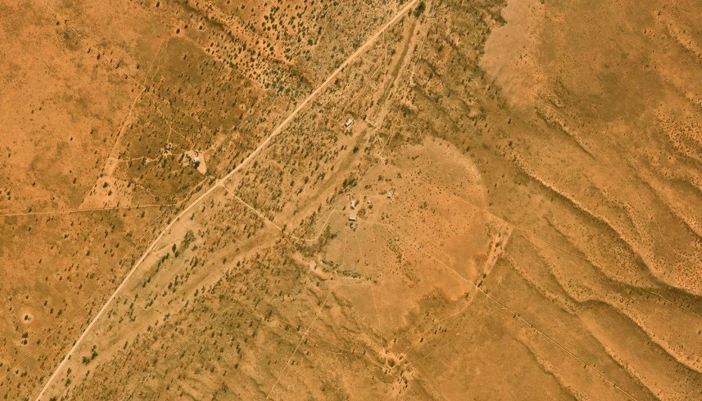 Satellite view of the ground at Rea Farmstead