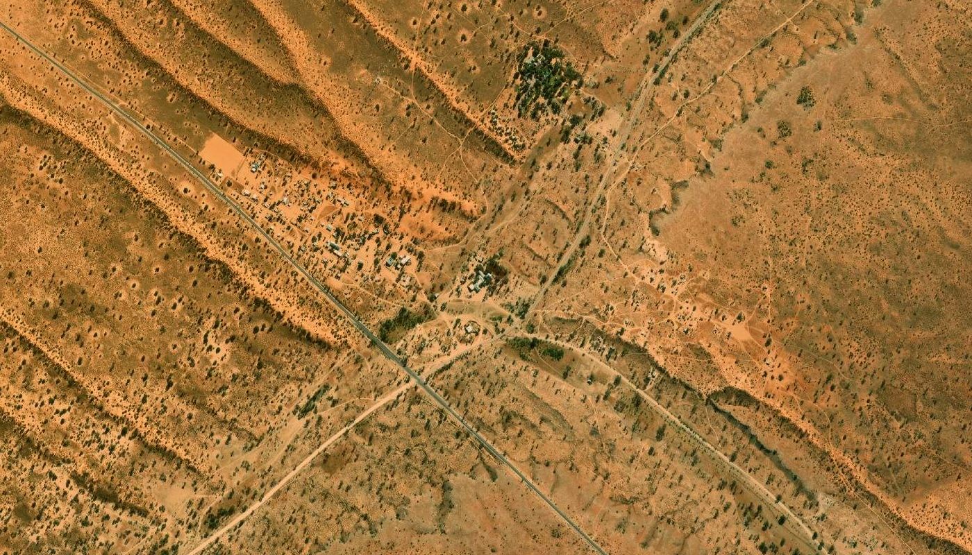 Satellite view of the ground at Vinkies Kalahari Experience